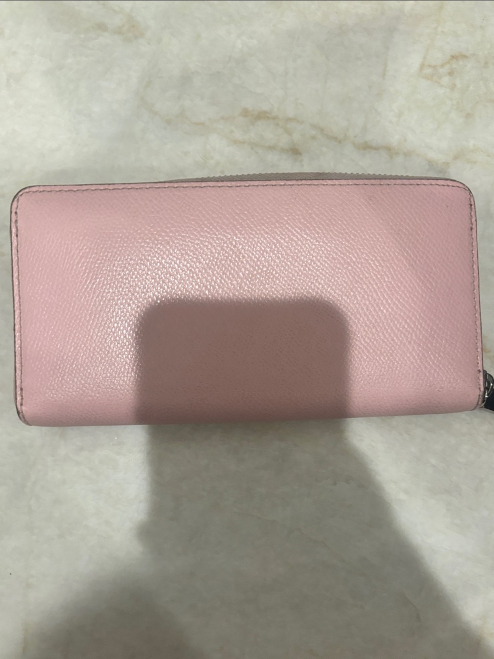 Coach Light Pink Zip-Around Leather Wallet with Silver Tone Hardware - Picture 2 of 8